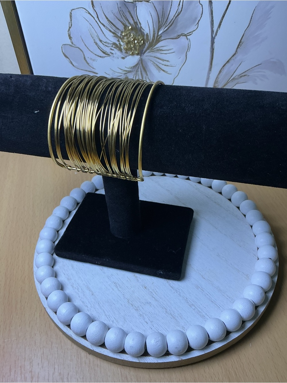 Gold Tone Stackable Wire Bangle Bracelet Set